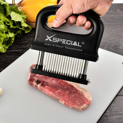DELUXE MEAT TENDERIZER TOOL 48-BLADE | Turn Tough Cuts into Family Favorites | Professional-Grade Stainless Steel Needle | Unlock Restaurant-Quality Results at Home | No More Mallet or Meat Hammer