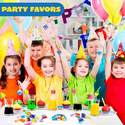 JOYIN Square Pop Fidget Keychain 30 Pack Pop Fidget Toys Bulk Party Favors for Kids 4-8,8-12 Years, Halloween Goodie Bags Stuffers Back to School Gifts for Students Classroom Prizes Sensory Toys