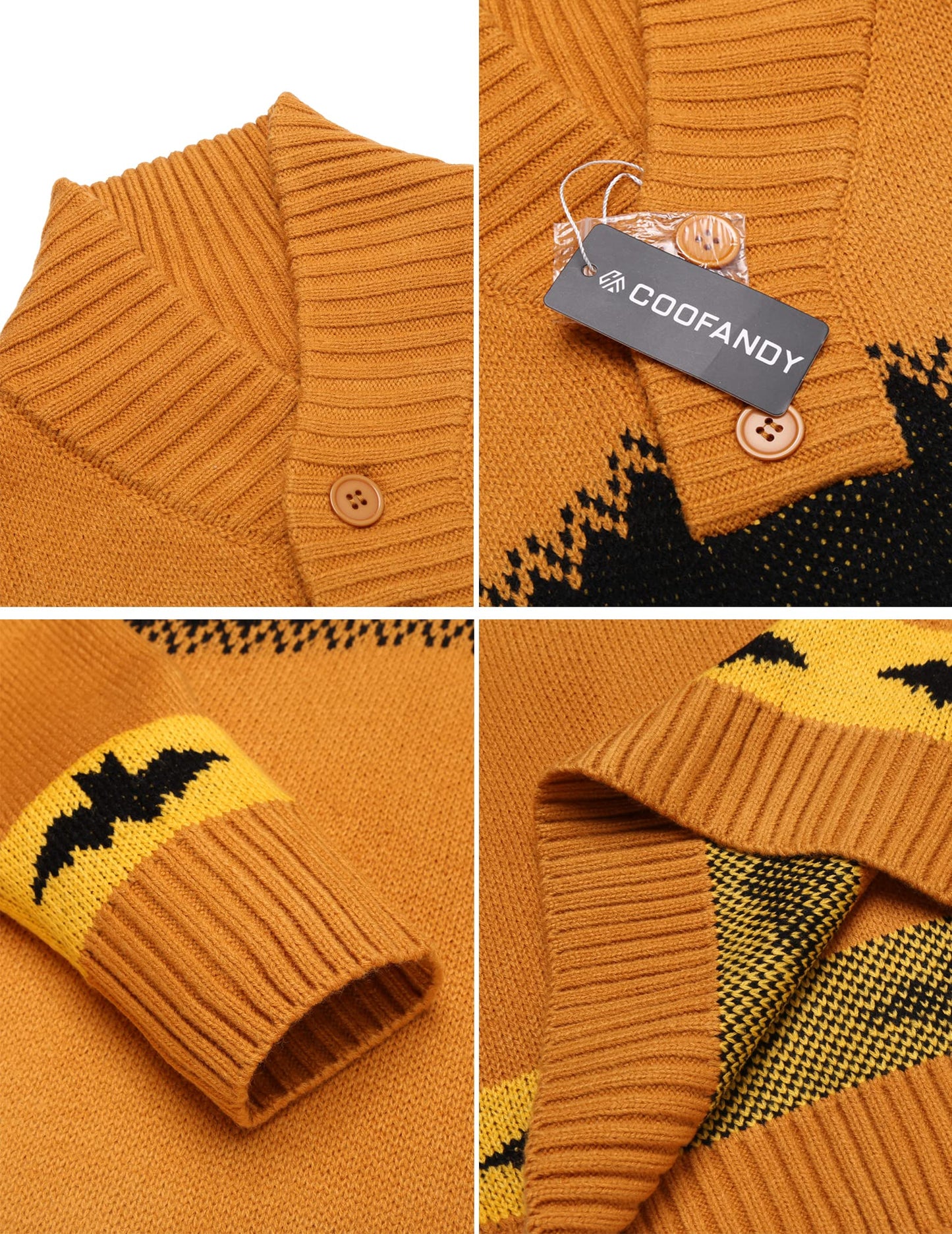COOFANDY Mens Halloween Sweater Pumpkin Knitted Pullover Funny Winter Sweaters (Pumpkin XL)