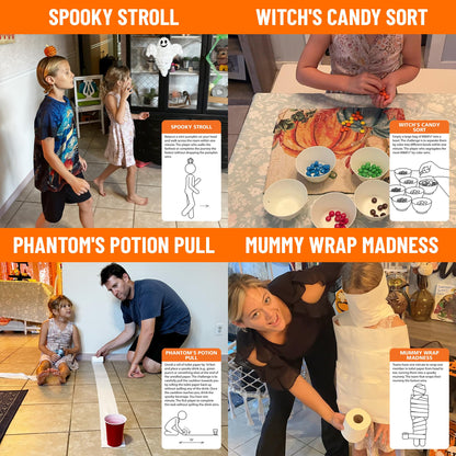 Funwares Minute of Fun Game - Minute to Win It Games for Kids, Adults, Teens, Families, Game Night, Gift for Home, Birthdays, or Travel. 2-12 Players! Halloween Edition - 100 Challenges