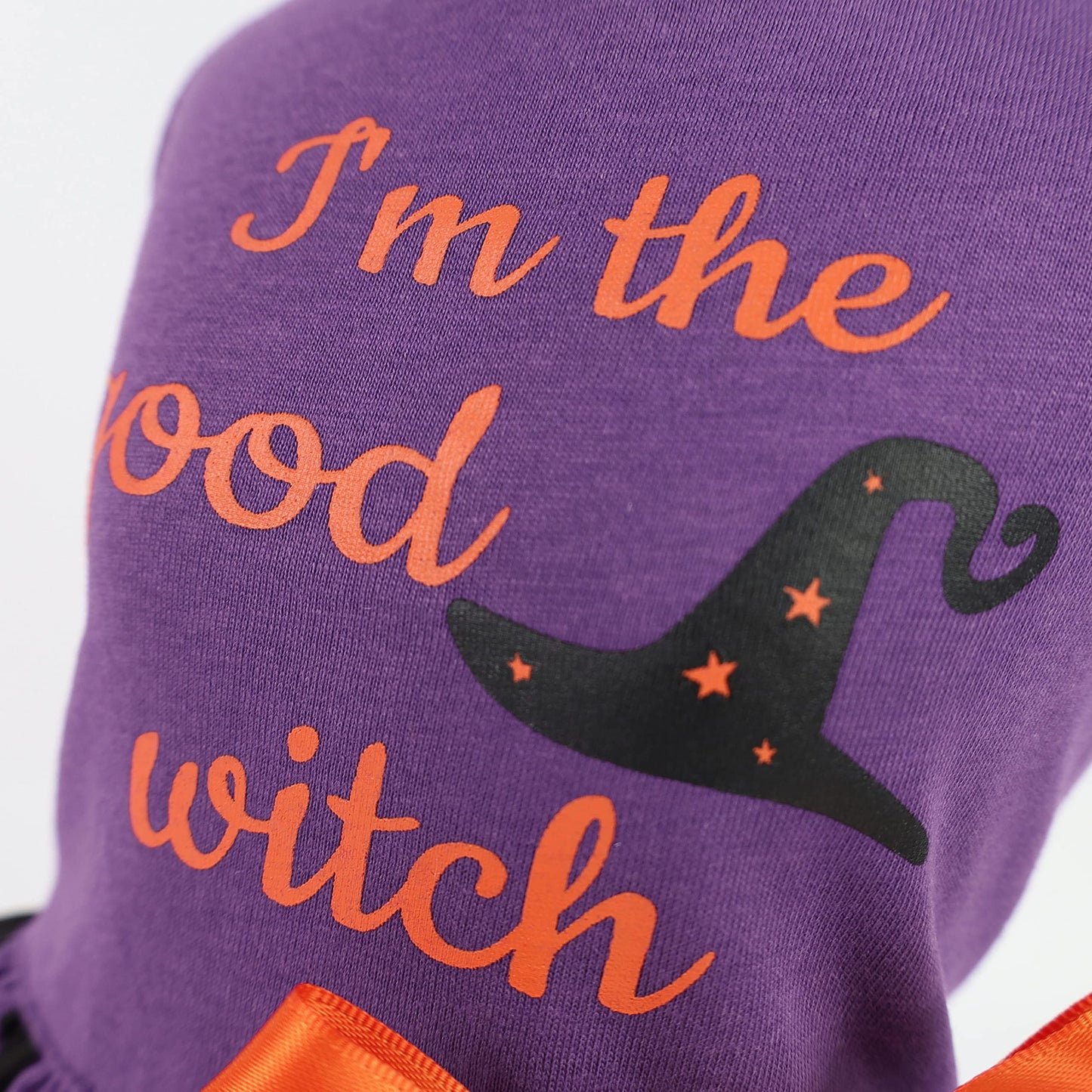 Fitwarm 100% Cotton I'm The Good Witch Halloween Dog Costume Puppy Dress Doggie Party One Piece with Bowknot Pumkin Bat Pet Vest Shirt Holiday Cat Outfits Purple X-Small