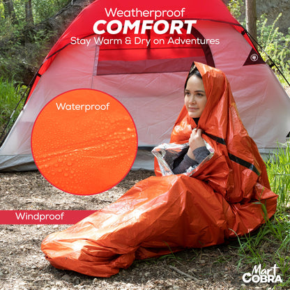 Emergency Sleeping Bag 3 Pack for Survival Gear and Supplies Life Bivy Sack Waterproof Mylar Emergency Blankets for Survival Kit Car Camping Gear Hiking Tac Bivvy Go Bag Supplies Sleep Sacks Shelter