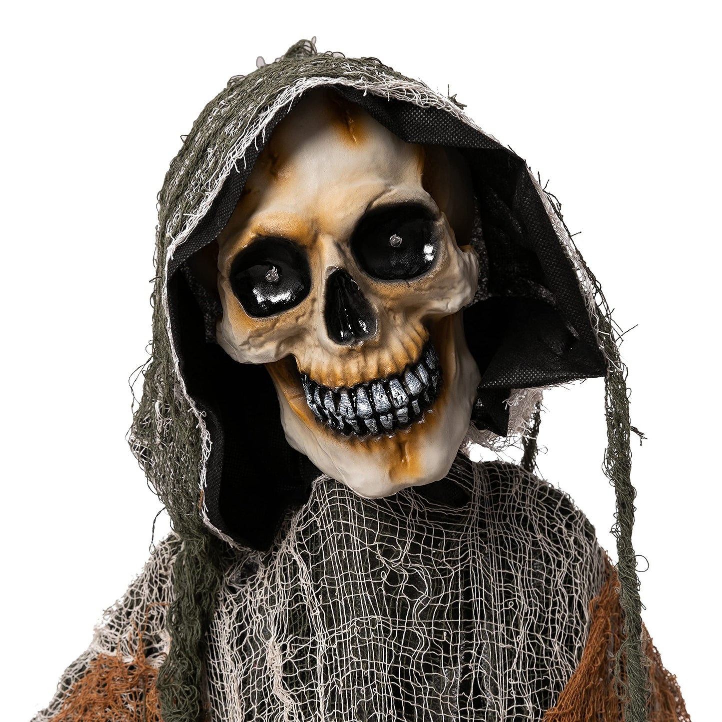 JOYIN 67" Halloween Decorations Outdoor Life Size Animatronics Grim Reaper with Chain, Sound-Actived Party Decor with Creepy Sound, Scary Haunted House Props for Garden Yard Lawn