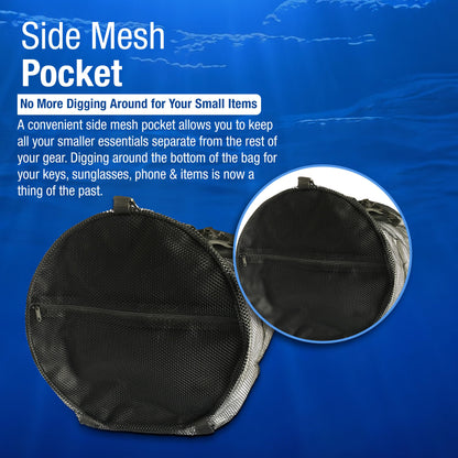 Kraken Aquatics Mesh Duffle Bag with Shoulder Strap | Large Dive Bag for Scuba Diving Gear, Snorkeling, Freediving, Spearfishing, Swimming & Beach | Heavy-Duty Mesh Duffel Bag for Quick Drying | XL