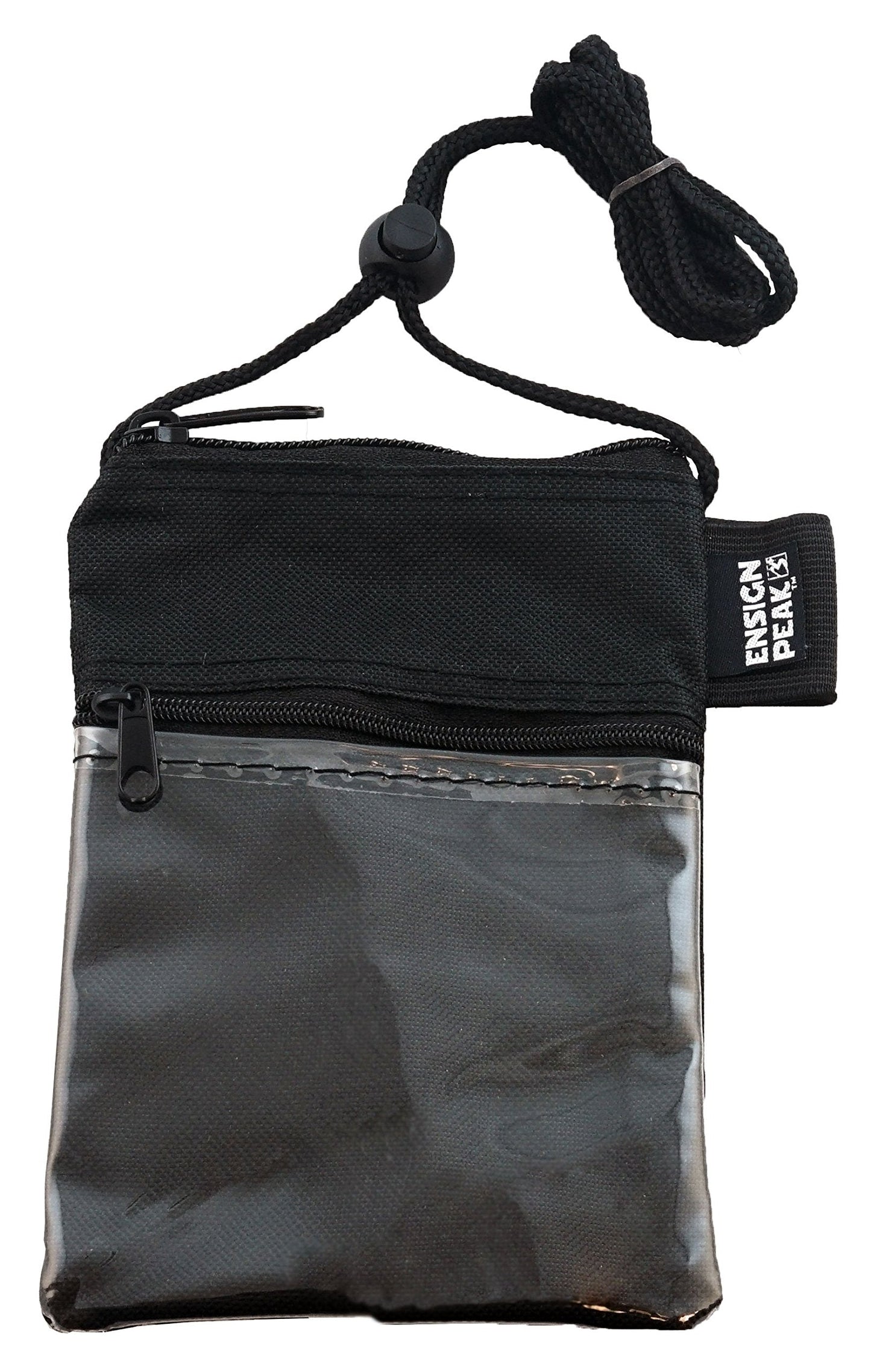 Ensign Peak Neck Wallet with 3 Pockets, Pen Holder and Adjustable Cord (Black)