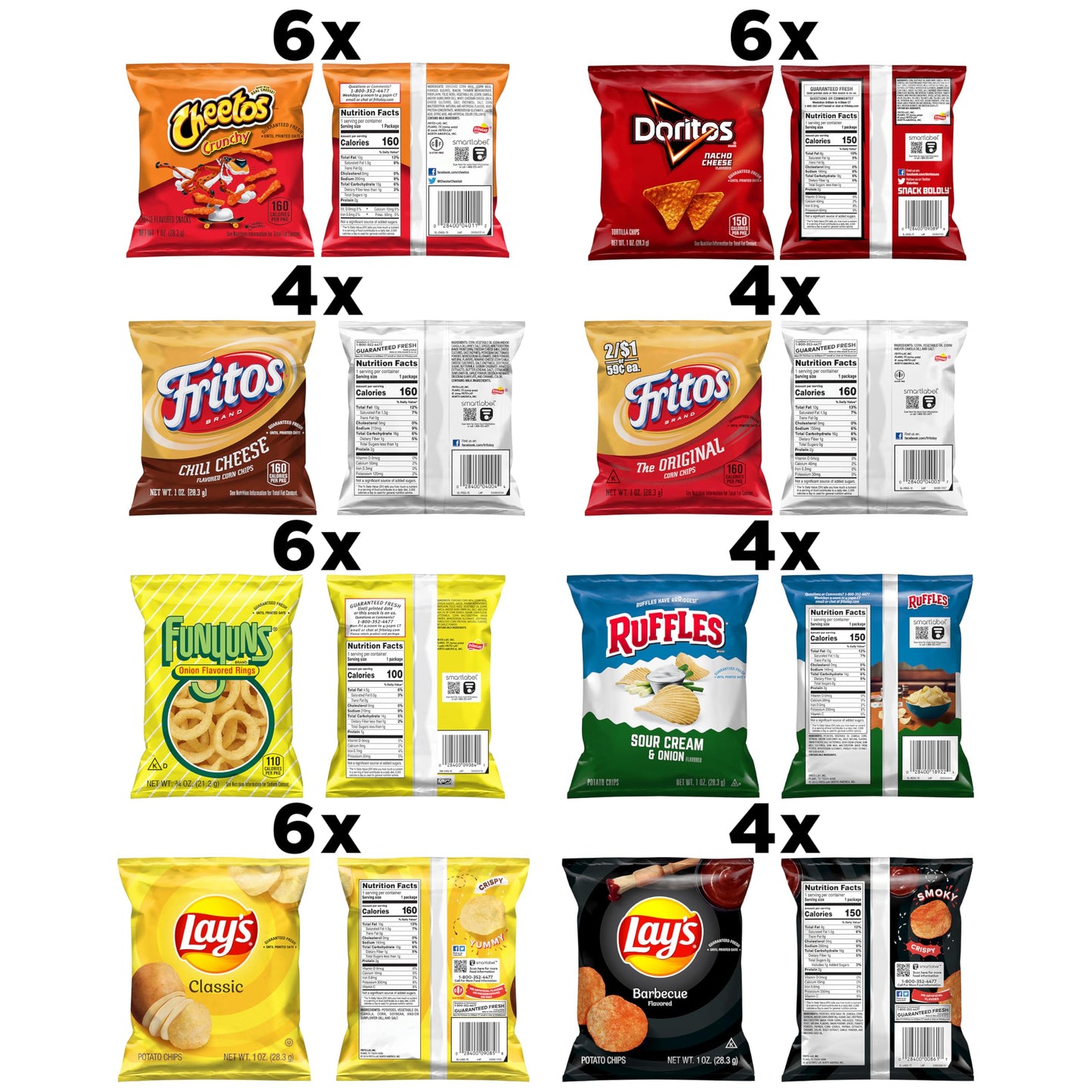 Frito-Lay Variety Packs, Party Mix, Single Serve Bags (40 Pack)