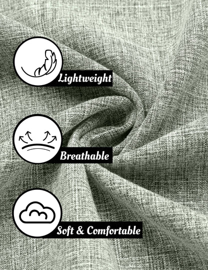 COOFANDY Men's Casual Shirts Button Up Shirt Linen Summer Beach Outfit Yoga Tee Light Green Large