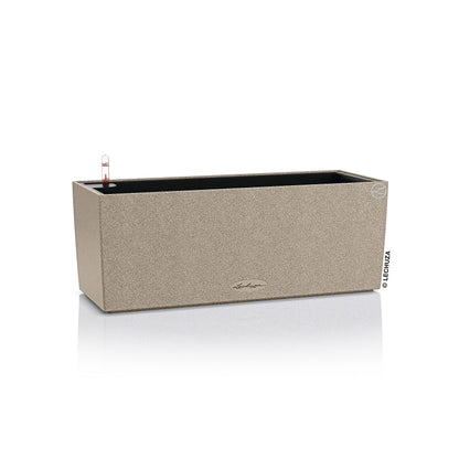 Lechuza 15651 Balconera Stone 50 Self-Watering Garden Planter for Indoor and Outdoor Use, 20" x 7" x 7", Sandy Beige
