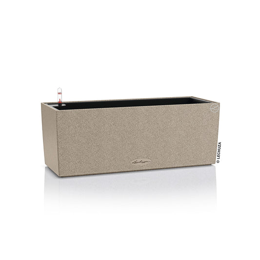 Lechuza 15651 Balconera Stone 50 Self-Watering Garden Planter for Indoor and Outdoor Use, 20" x 7" x 7", Sandy Beige