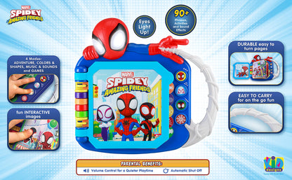 eKids Spidey and His Amazing Friends Book, Toddler Toys with Built-in Preschool Learning Games, Educational Toys for Fans of Spiderman Toys and Gifts (Styles May Vary)