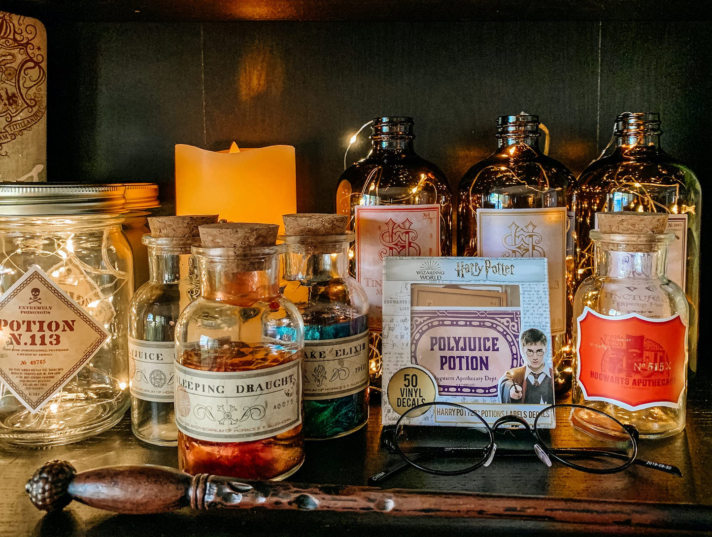 Conquest Journals Harry Potter Potions Labels Vinyl Stickers, Set of 60, Official Labels from The Wizarding World, Waterproof & UV Resistant, Great for All Your Gadgets, Potterfy All The Things