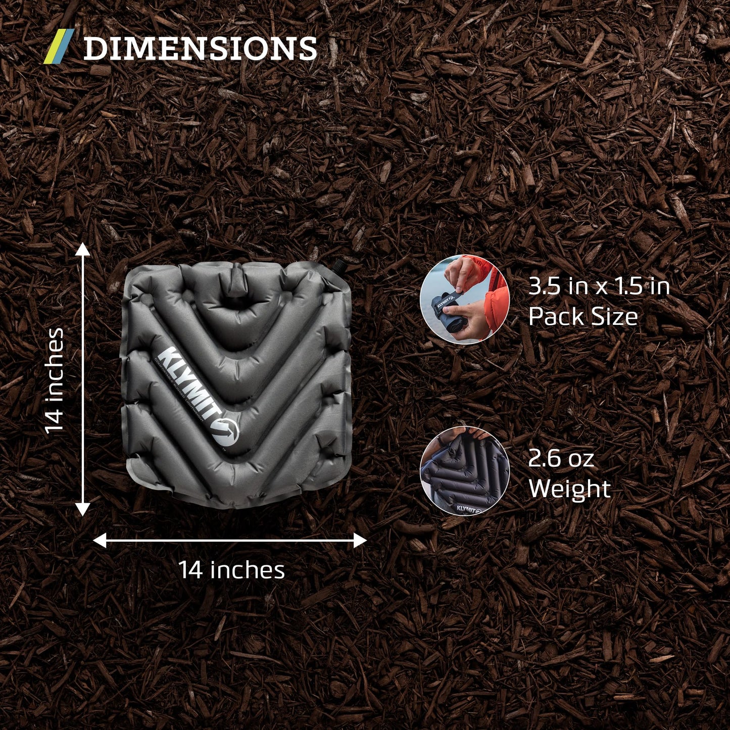 Klymit V Seat, Lightweight Inflatable Travel Cushion, Best for Camping, Bleachers, or Glassing Pad , Gray