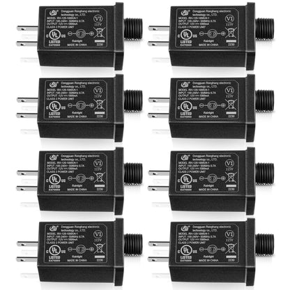 8 Pcs Replacement Yard Inflatable Adapter Power Supply Adaptor 12Vdc 1.0A Class 2 Power Supply for Halloween Christmas Inflatable Decorations