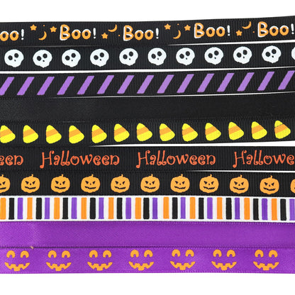 Halloween Holiday Grosgrain Satin Ribbon Set for DIY Crafts Halloween Home and Indoor Outdoor Decoration Garden Decoration，Gift Package,40yd(20x2yd)