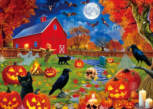 Halloween Puzzles 300 Pieces for Adults Large Piece - Light a Jack-o'-Lantern