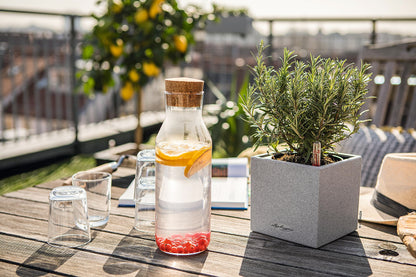 Lechuza Canto Stone 14 Self-Watering Table Planter with Water Level Indicator, Stone Grey