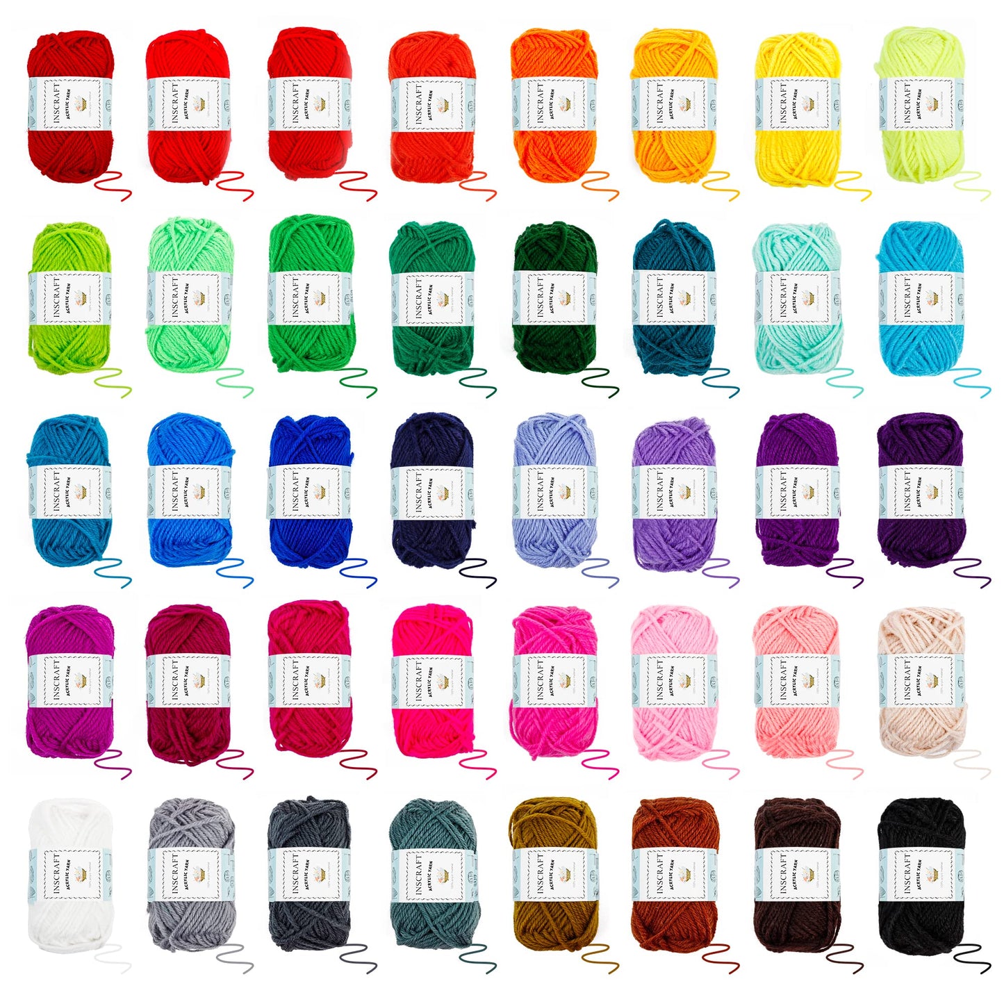 INSCRAFT 113 Piece Crochet Kit with Yarn Set– 1600 Yards Assorted Yarn for Knitting and Crochet, 73PCS Crochet Accessories Set Including Ergonomic Hooks, Knitting Needles & More Ideal Beginner Kit