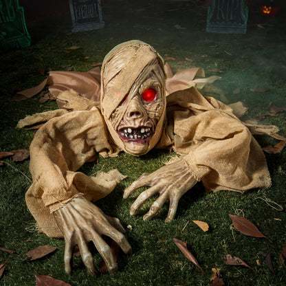 JOYIN Halloween Zombie Groundbreaker Outdoor Decoration, Zombie Groundbreaker with Light-up Eyes and Creepy Sound (Sound Activation) for Halloween Outside, Lawn, Graveyard Decor, Haunted House Props