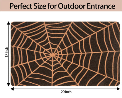 Halloween Spider-Web Welcome-Doormat - Outdoor Entrance Coir Non Slip Fashionable Mat Indoor Home Room Front Door Decor