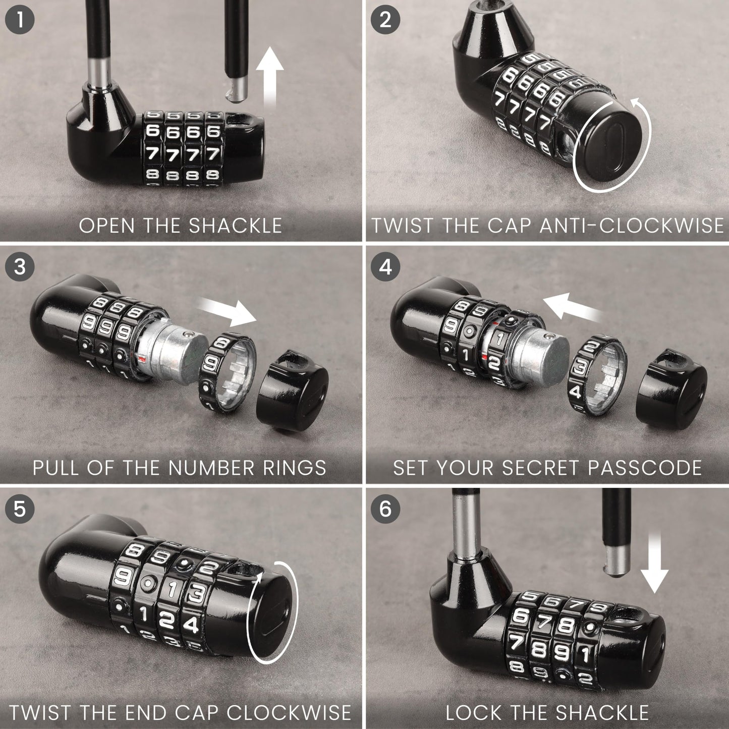 Kurtzy Combination Long Shackle Padlock - Long Gate Lock for Outdoor Fence/Gate with Resettable Code - Weatherproof Padlock for Door, Bicycles & Sheds