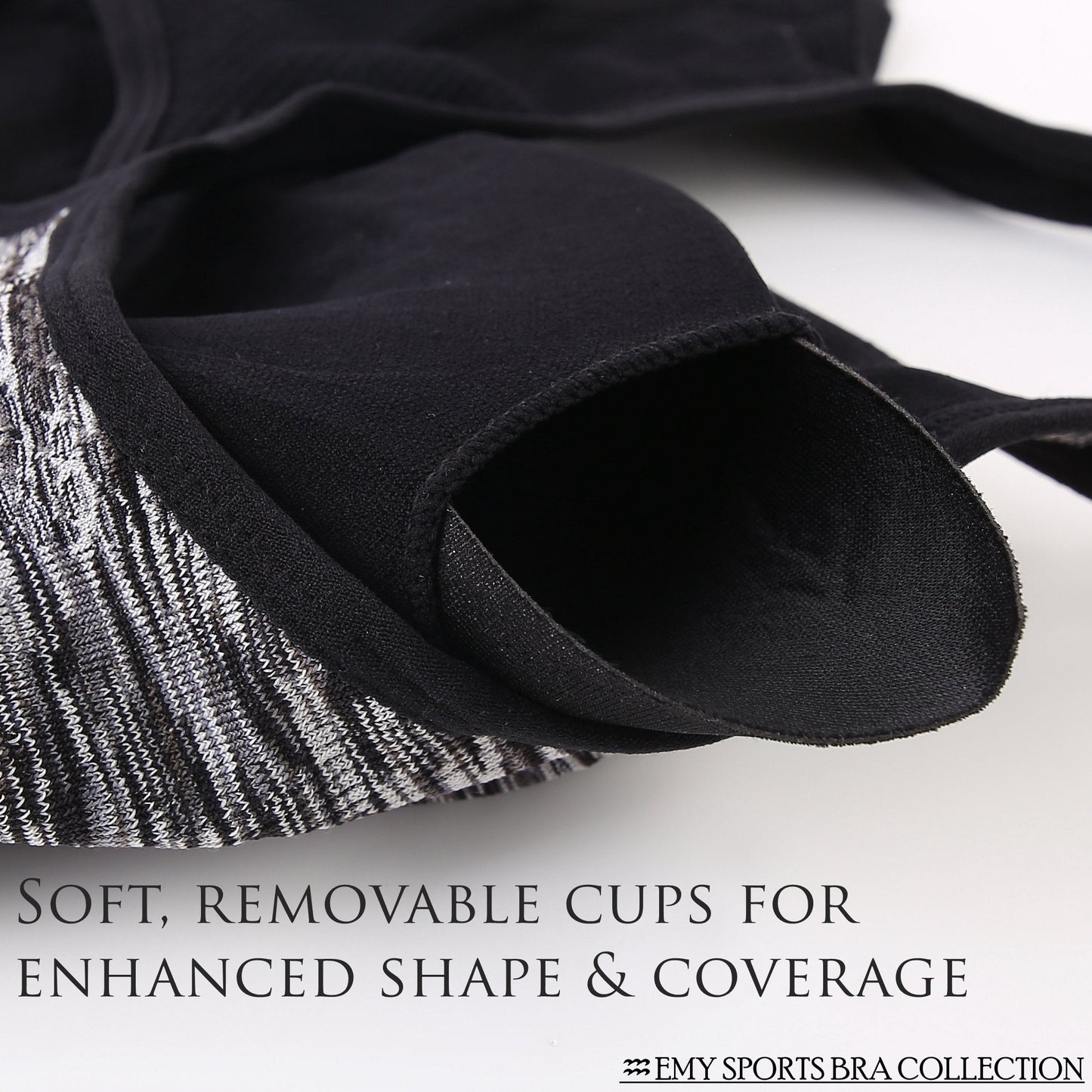 EMY Sports Bra for Women 1 2 3 5 Pack Space Dye Racerback Removable Pads for Fitness Gym Yoga Running (XL, 5 Pack)