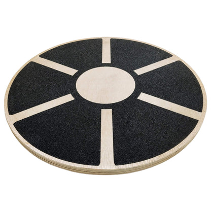 Fitvids Non-Slip Wooden Wobble Balance Board Core Trainer 15.55-inch Diameter with 360 Rotation for Stability Training, Black