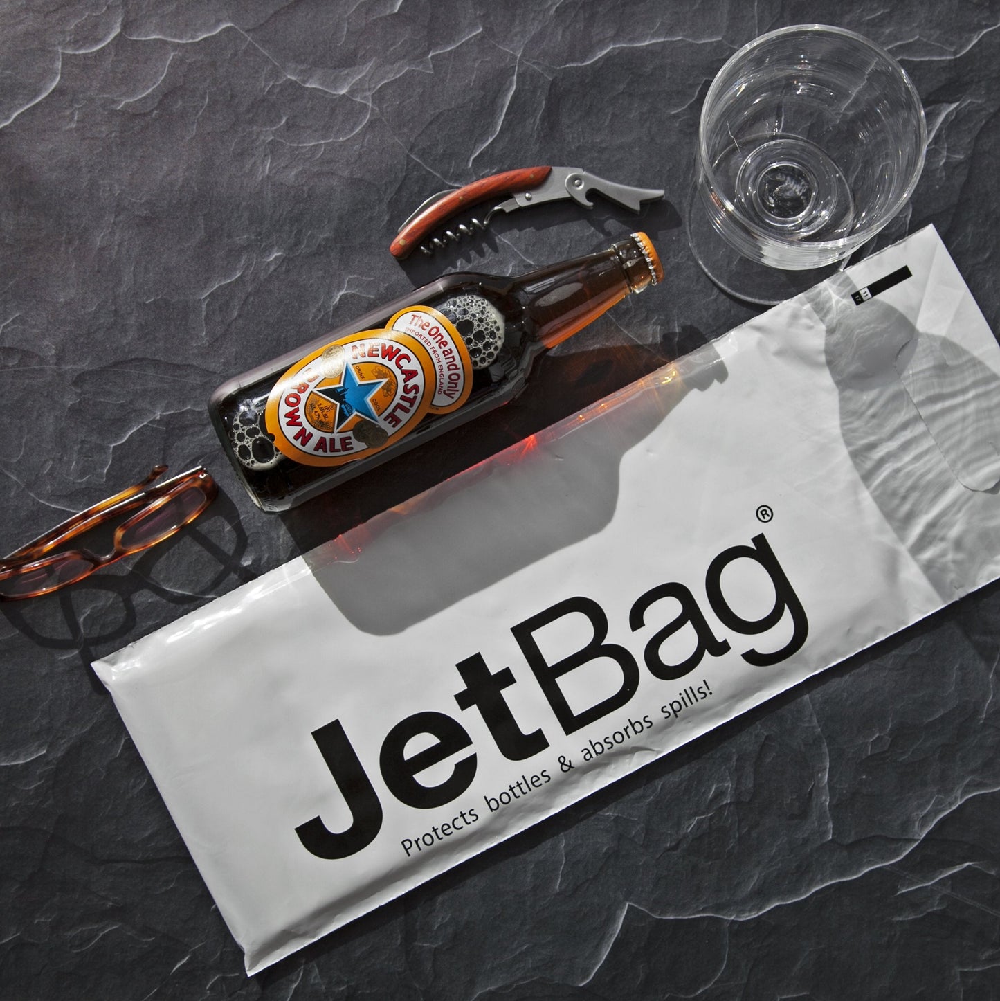 Jet Bag - Protective, Absorbent, Reusable Wine Bags for Travel (Set of 3) Made in the USA - Clear Back allows for Custom Insert
