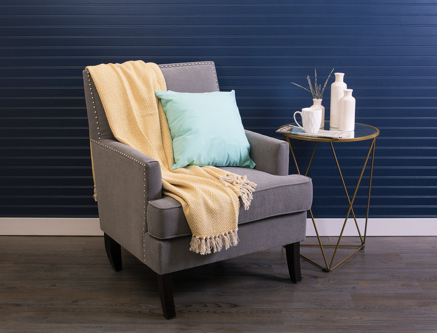 DII Chevron Throw Collection Handloomed Cotton, 50x60, Marigold