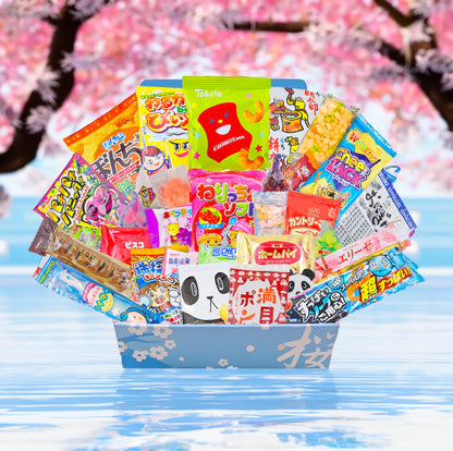 Japanese Snacks & Candy Dagashi with English Pamphlet 30 Pieces Custom Gift Set (Box)