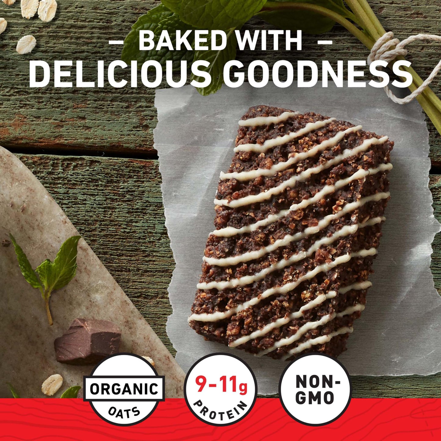 CLIF BAR - Cool Mint Chocolate with Caffeine - Made with Organic Oats - 10g Protein - Non-GMO - Plant Based - Energy Bars - 2.4 oz. (6 Pack)