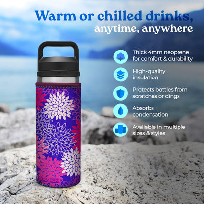 Koverz 24-30oz 750ml Water Bottle Carrier with Shoulder Strap, Water Bottle Insulator - Midnight Mums