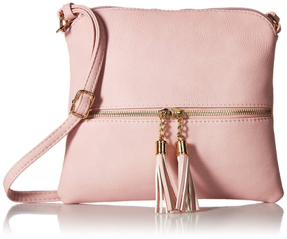 DELUXITY Lightweight Medium Crossbody Bag with Tassel
