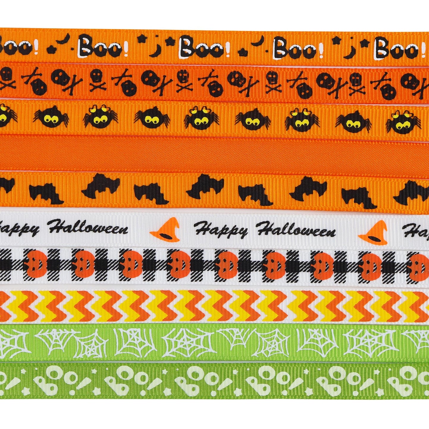 Halloween Holiday Grosgrain Satin Ribbon Set for DIY Crafts Halloween Home and Indoor Outdoor Decoration Garden Decoration，Gift Package,40yd(20x2yd)