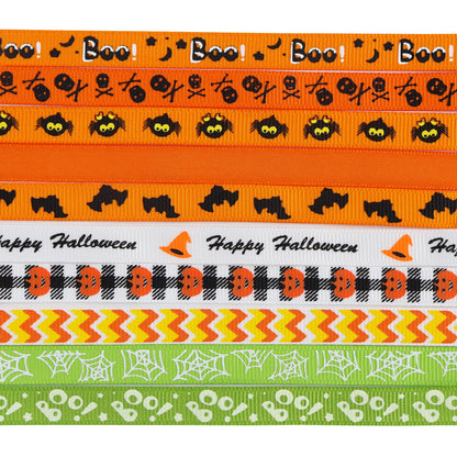 Halloween Holiday Grosgrain Satin Ribbon Set for DIY Crafts Halloween Home and Indoor Outdoor Decoration Garden Decoration，Gift Package,40yd(20x2yd)