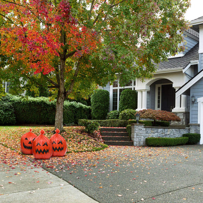 12 Pieces Halloween Lawn and Leaf Bags Pumpkin Pattern Lawn Bags for Outdoor Plastic Halloween Party Decoration for Leaves