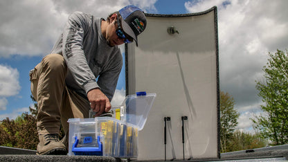 Flambeau Outdoors 4510 Clear Fishing Tackle Box Organizer - Super Half Satchel Soft Lure Storage Boxes, Bait Organizer, Tuff Tainer with Zerust Anti-Rust Dividers