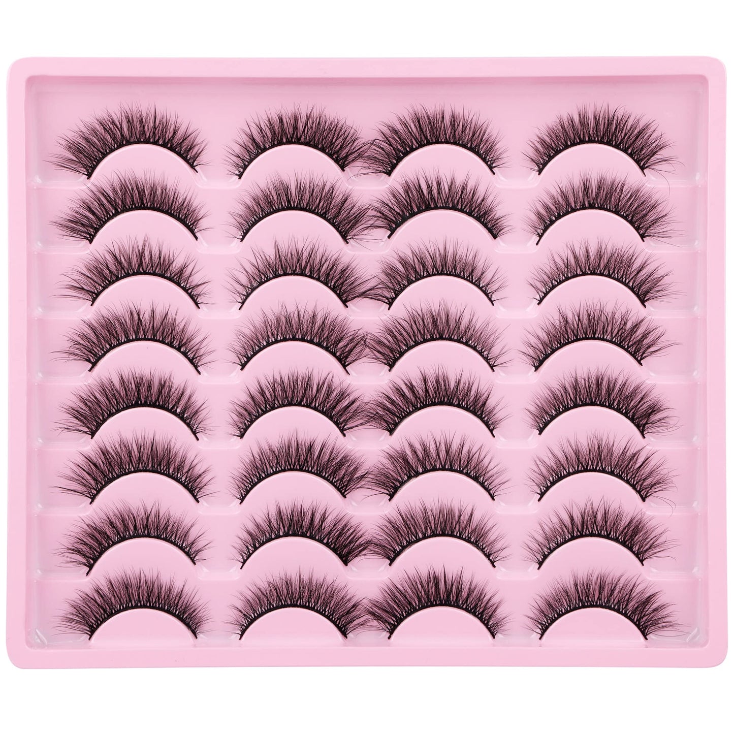 Lashes Natural Look Wispy Fasle Eyelashes 12mm Short Faux Mink Eyelashes Cat Eye Natural Strip Lashes Pack by Zegaine 16 Pairs