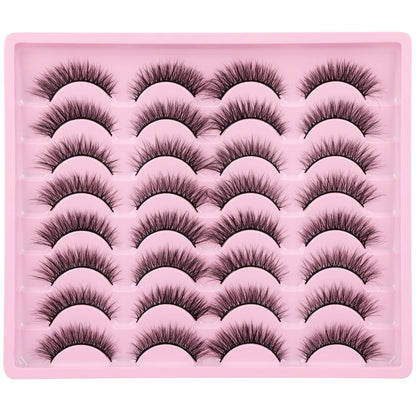 Lashes Natural Look Wispy Fasle Eyelashes 12mm Short Faux Mink Eyelashes Cat Eye Natural Strip Lashes Pack by Zegaine 16 Pairs