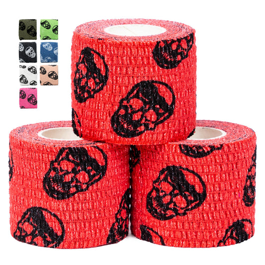 Gymreapers Hook Grip Weightlifting Tape (3 Pack) Premium Adhesive Thumb Skull Tape for Finger Protection, Powerlifting, Exercise & Cross Training - Athletic Sweat Proof Tape