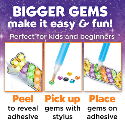 Creativity for Kids Big Gem Diamond Painting Kit - Halloween Stickers and Suncatchers - Spooky DIY Crafts for Kids, Trick or Treat Activities and Gifts for Kids (Ages 6+)