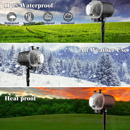 Halloween Decorations Projector Lights,Outdoor Christmas Holiday Projector with Remote Control Timer, 26 HD Effects (3D Ocean Wave & Patterns) Waterproof Landscape for Halloween Party Decorations