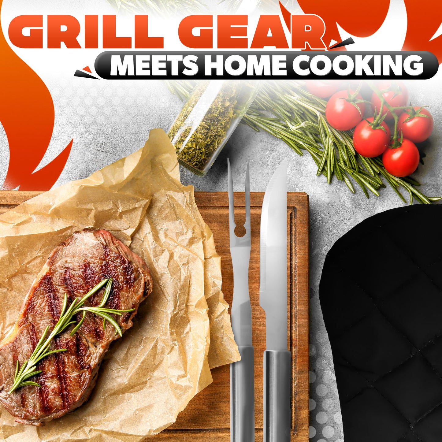 Grilling Accessories (27-Piece) – All in One BBQ Accessories Grill Tool Set Stainless Steel Barbeque, Organized Storage – 27 Essential Tools for Effortless Cooking, Camping & Backyard Barbeque