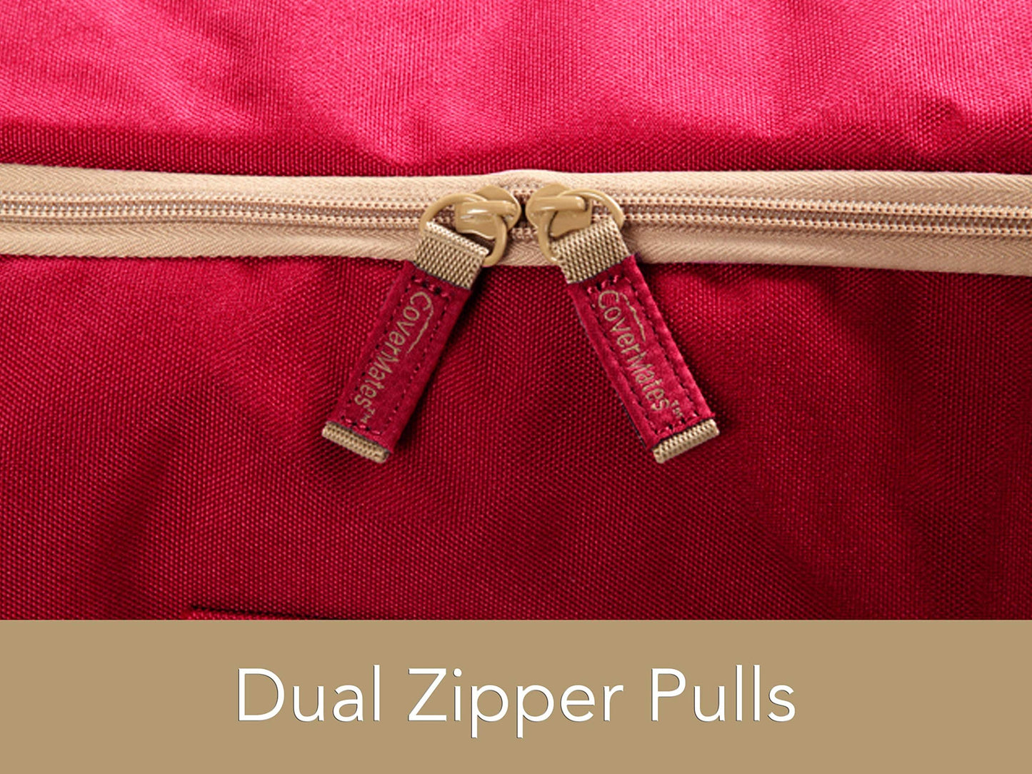 Covermates Keepsakes Christmas Wreath Storage Bag - Heavy Duty Polyester - Interior Pouch - Dual Zipper Pulls - Holiday Storage, Red