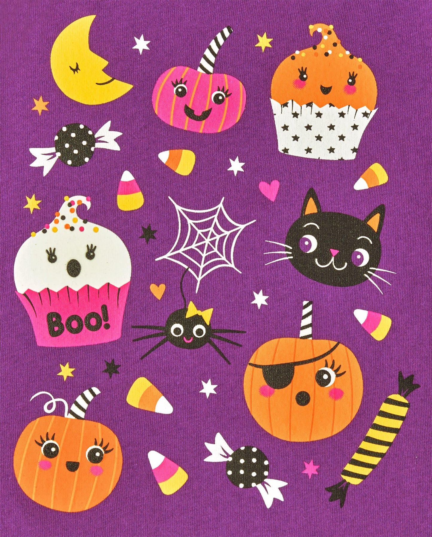 The Children's Place Baby-Girls and Toddler All Holidays Long Sleeve Graphic T-Shirts,Multipacks Halloween Doodle Print/Black 2-Pack 5T