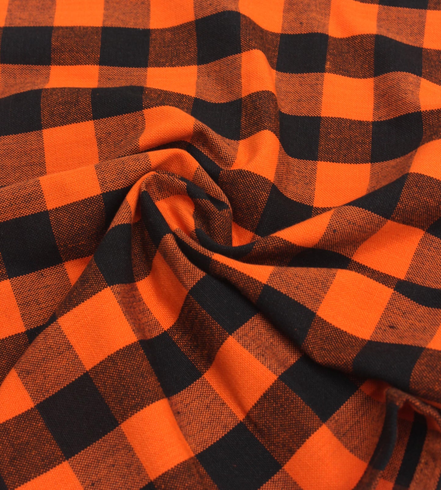 COTTON CRAFT Halloween Tablecloth - Classic Gingham Check Plaid Pure Cotton Tablecover - Reusable Rectangular Table Cloth - Autumn Harvest Fall Holiday - Halloween Party Décor - 60x84 - Orange Black