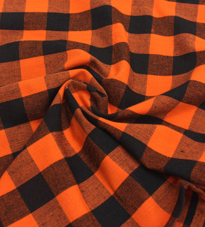 COTTON CRAFT Halloween Tablecloth - Classic Gingham Check Plaid Pure Cotton Tablecover - Reusable Rectangular Table Cloth - Autumn Harvest Fall Holiday - Halloween Party Décor - 60x84 - Orange Black
