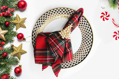 COTTON CRAFT Christmas Tree Napkin Rings - 8 Pack - Merry Xmas Hallelujah Holiday Dining Table Handmade Metal Napkin Holder - Joy Rejoice Festive Elegant Celebration Party Gift Tabletop Décor - Gold