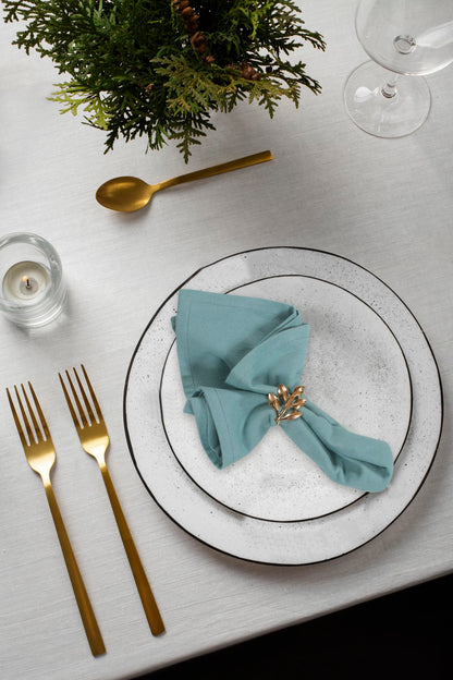 ACCENTHOME Cloth Napkins Set of 12 18x18 inch 100% Cotton Dinner Napkin Washable Hotel Quality Reusable Kitchen & Table Linen for Fall Thanksgiving Family Dinners Weddings & Everyday Use - Blue