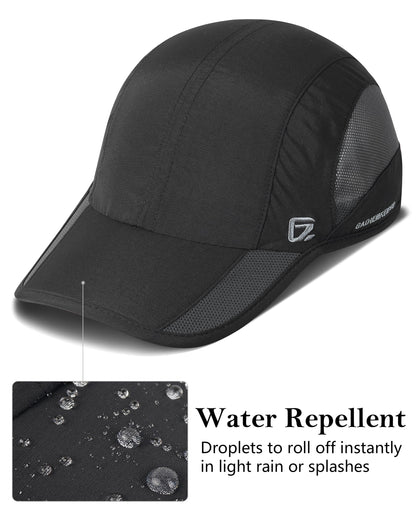 GADIEMKENSD Outdoor Running Hat Men's Cooling UPF50+ Womens Baseball Cap Sport Mesh Sun Hat Trucker Dad Hats Quick Dry Breathable Unstructured for Summer Camping Fishing Hiking Improved Black L