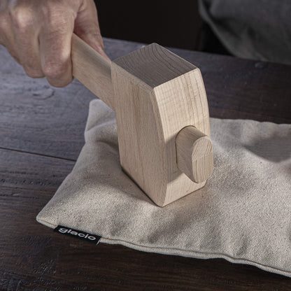 glacio Ice Mallet and Lewis Bag Set – Wooden Hammer & Heavy Duty Canvas Bag for Crushed Ice | Reusable Bar Tool for Whiskey Cocktails Mojitos Home Bartending Essentials